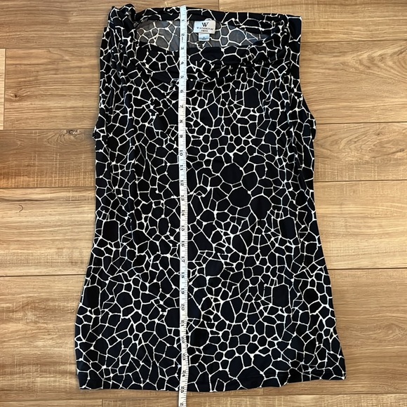 Worthington Stretch Black and White Sleeveless Shirt with Cowl Neck, Size Small - Picture 6 of 6